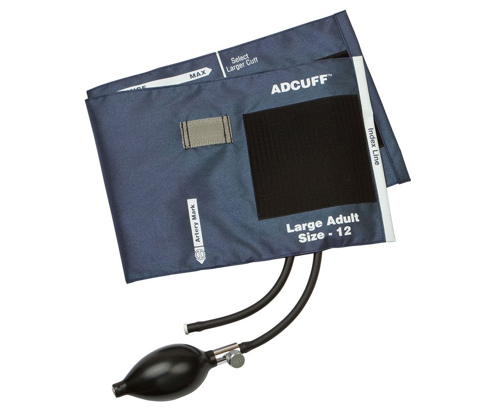 Inflation System Navy Blue Reusable Blood Pressure Cuff and Bulb Adcuff™ 34 to 50 cm Arm Nylon Large Adult Cuff by American Diagnostic Corporation  ID 865-12XN